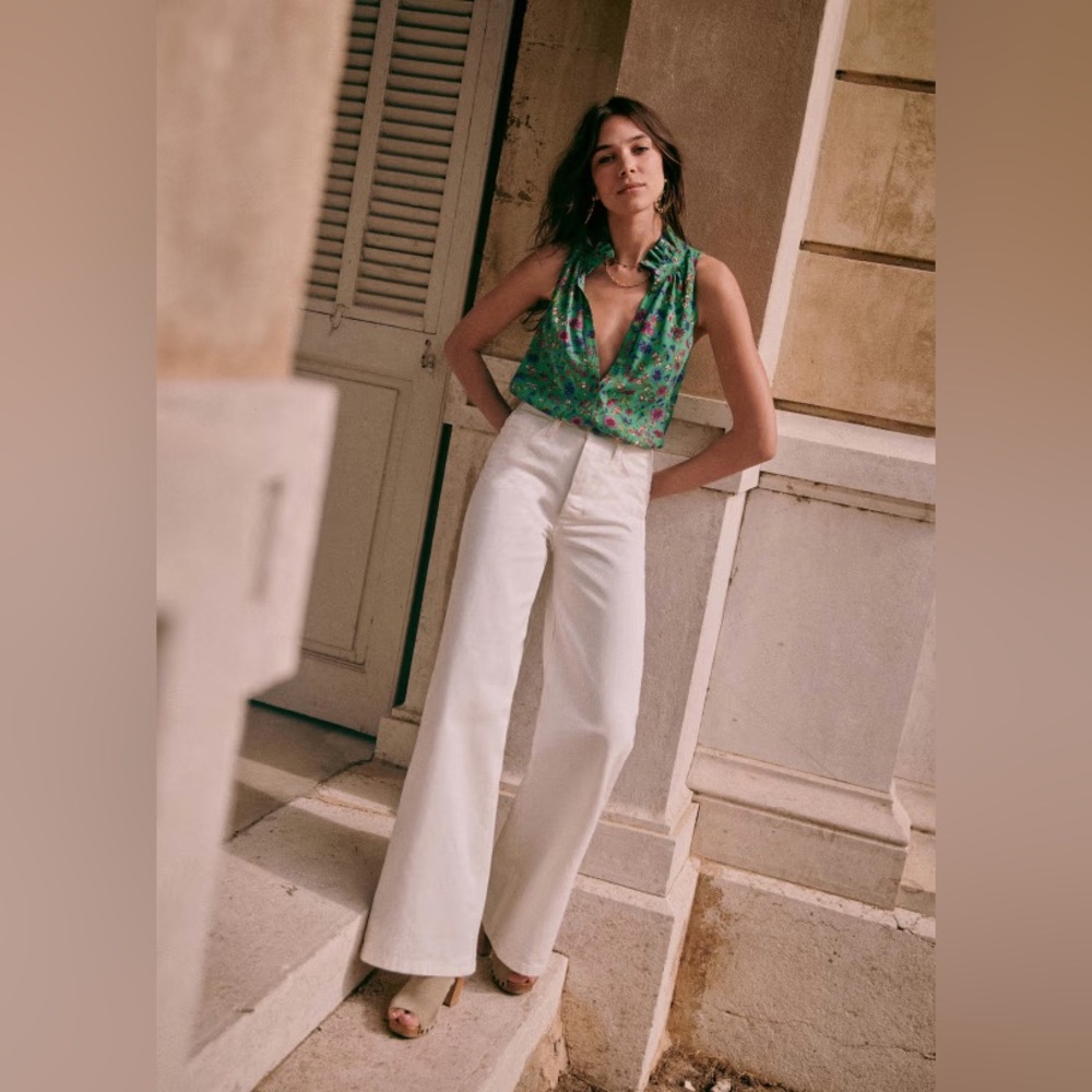 Sezane Davis Trousers Ecru - Size 2